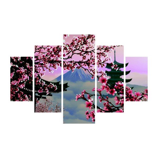 Obraz wieloczęściowy Japan View, 92x56 cm
