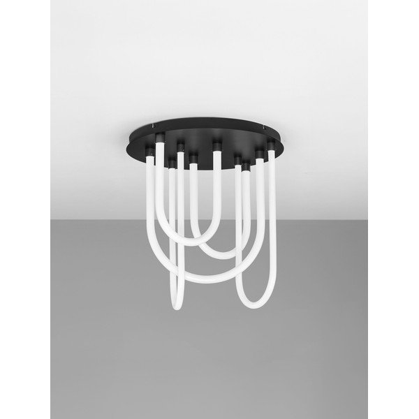 Biała/w kolorze matowej czerni stalowa lampa sufitowa LED ze ściemniaczem z kloszem ze szkła akrylowego Topaz – Nova Luce-image-3