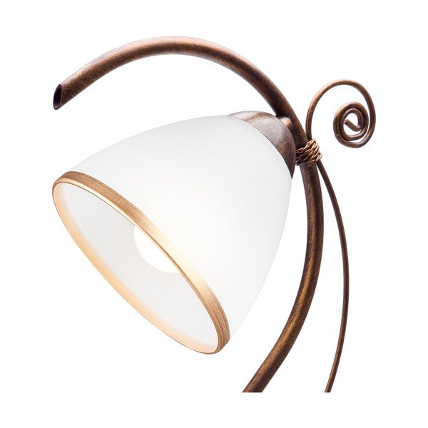 Biało-brązowa lampa stołowa ze szklanym kloszem (wysokość 39 cm) Retro Ii – LAMKUR-image-2