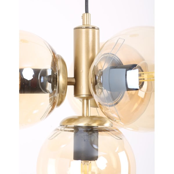 Lampa wisząca w żółto-złotym kolorze ze szklanym kloszem ø 15 cm Hector – Squid Lighting-image-2