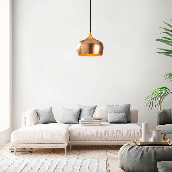 Lampa wisząca w kolorze złota z metalowym kloszem ø 30 cm Berceste – Opviq lights-image-1