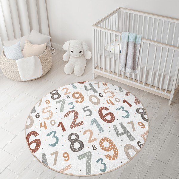 Dziecięcy dywan do zabawy odpowiedni do prania ø120 cm Happy Numbers – Mila Home-image-3