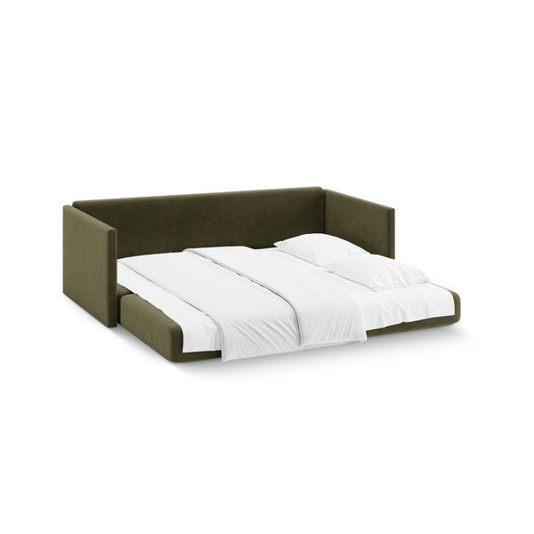 Zielona aksamitna rozkładana sofa 209 cm Shannon – Cosmopolitan Design-image-3