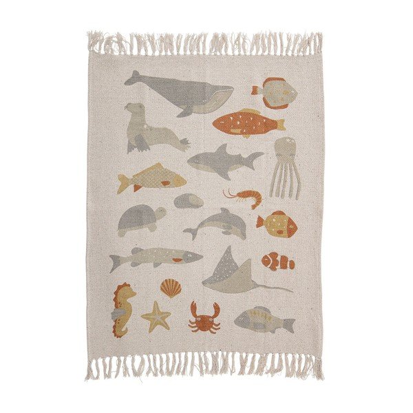 Beżowy bawełniany koc dziecięcy 100x80 cm Abaas − Bloomingville Mini