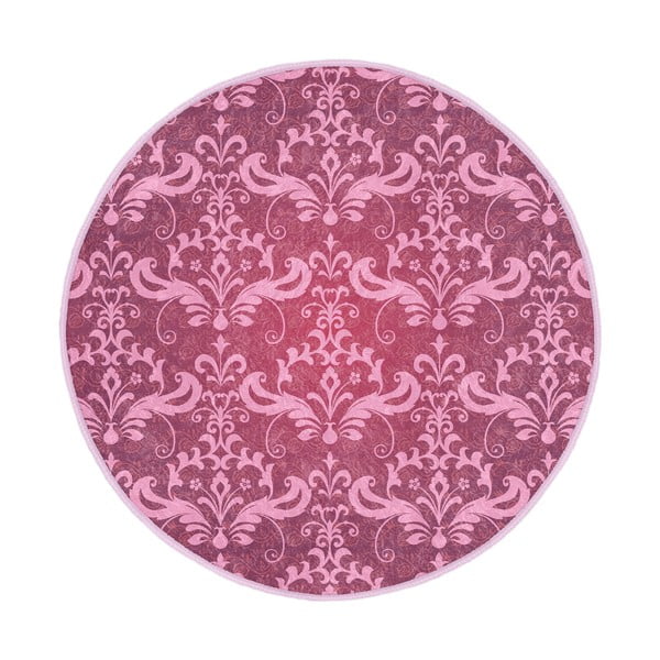 Różowy okrągły dywan odpowiedni do prania i robotów sprzątających ø 80 cm Comfort – Mila Home