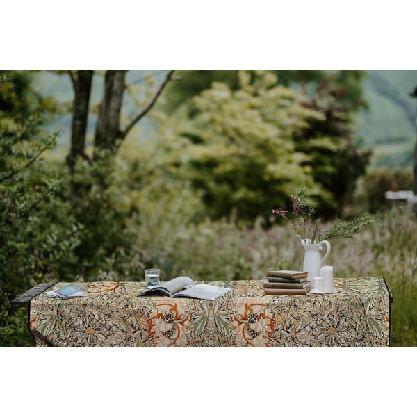 Beżowy obrus z domieszką lnu Tierra Bella Morris, 140x250 cm-image-1
