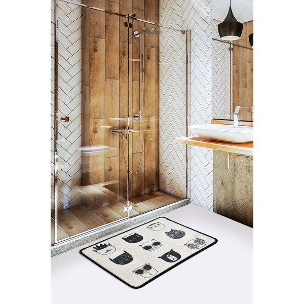 Czarno-beżowy dywanik łazienkowy 40x60 cm Cutie – Foutastic-image-1