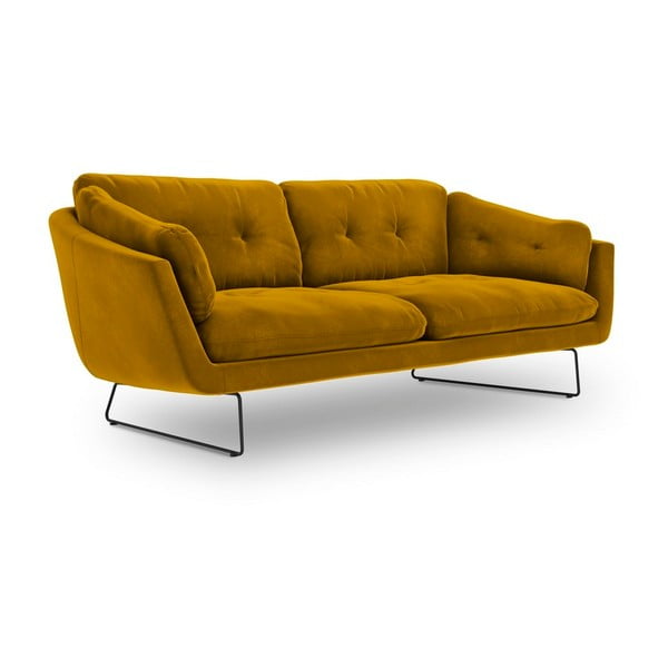 Żółta sofa z aksamitnym obiciem Windsor & Co Sofas Gravity-image-2