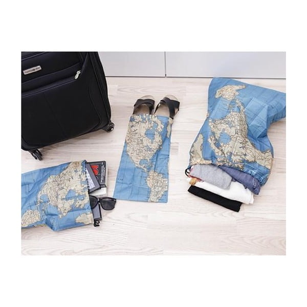 Komplet 4 worków podróżnych Kikkerland Maps-image-1