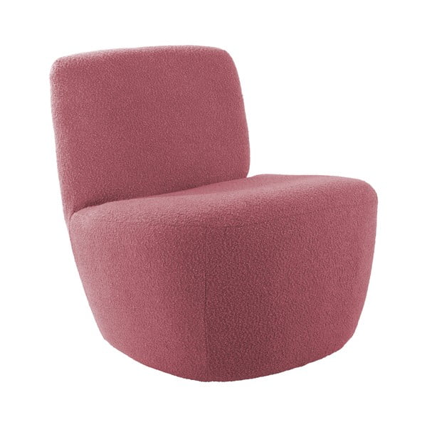 Różowy fotel z materiału bouclé Ada – Leitmotiv