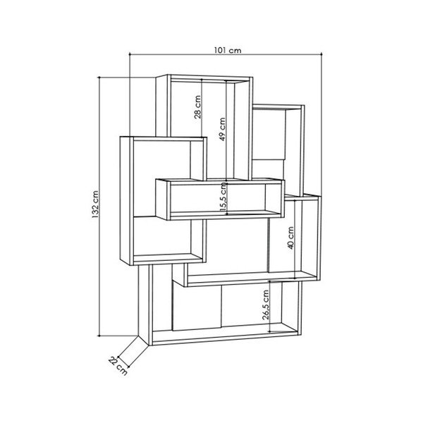 Biała biblioteczka z detalami w dekorze dębowego drewna Barce White Oak-image-2
