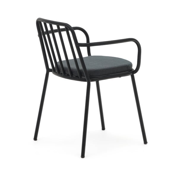 Czarne metalowe krzesło ogrodowe Bramant – Kave Home-image-3