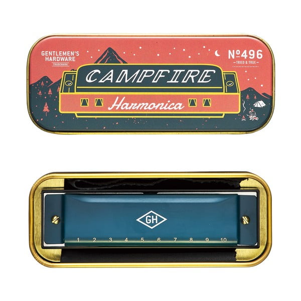 Niebieska harmonijka ustna w pojemniku blaszanym Gentlemen's Hardware-image-1
