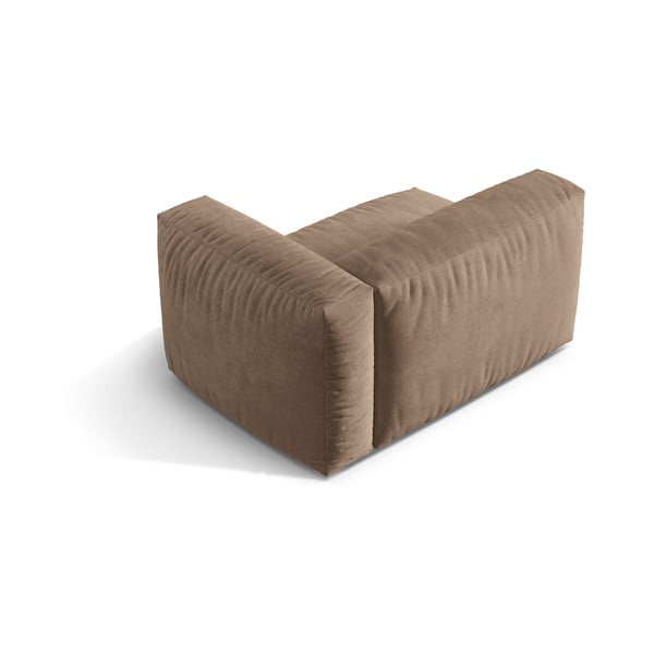 Jasnobrązowy aksamitny moduł sofy (prawostronny) Martina – Micadoni -image-2