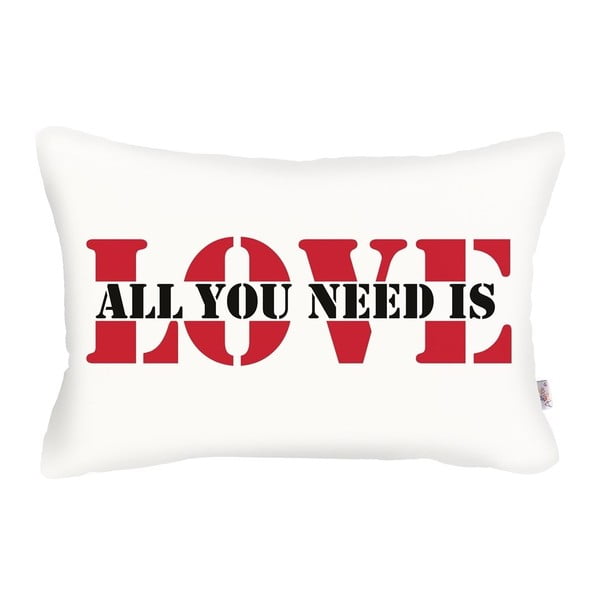 Biała poszewka na poduszkę Mike & Co. NEW YORK Love Addict, 31x50 cm