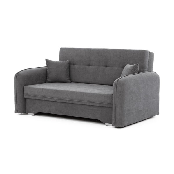 Szara rozkładana/ze schowkiem sofa z tkaniny szenilowej 155 cm Laine – ELTAP