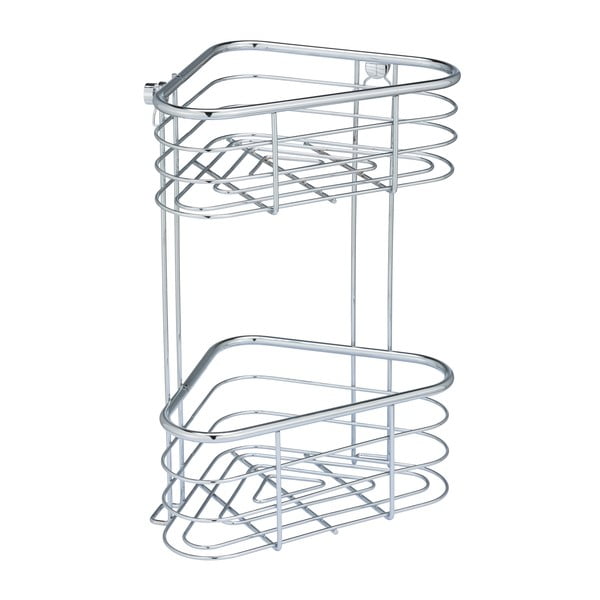 Narożna półka łazienkowa w kolorze srebra Wenko Trestina, 25x35 cm-image-3