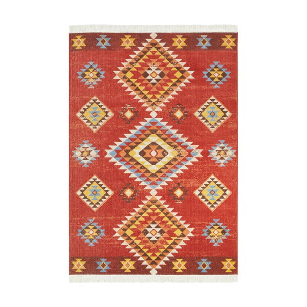 Czerwony dywan z domieszką bawełny z recyklingu Nouristan, 120x170 cm