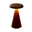 Lampa stołowa LED w ciemnym naturalnym kolorze z drewnianym kloszem (wysokość 21 cm) Sylva – Gingko