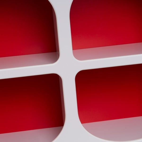 Czerwono-biały regał 76x70 cm – Casa Selección-image-4