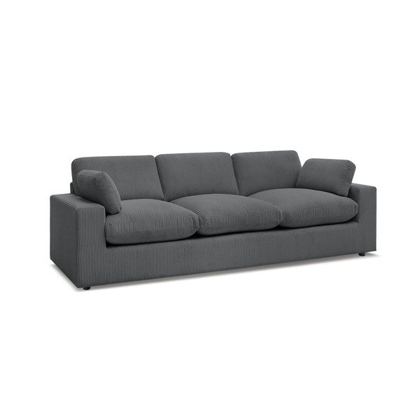 Ciemnoszara sztruksowa sofa 250 cm Belair – Bobochic Paris-image-2