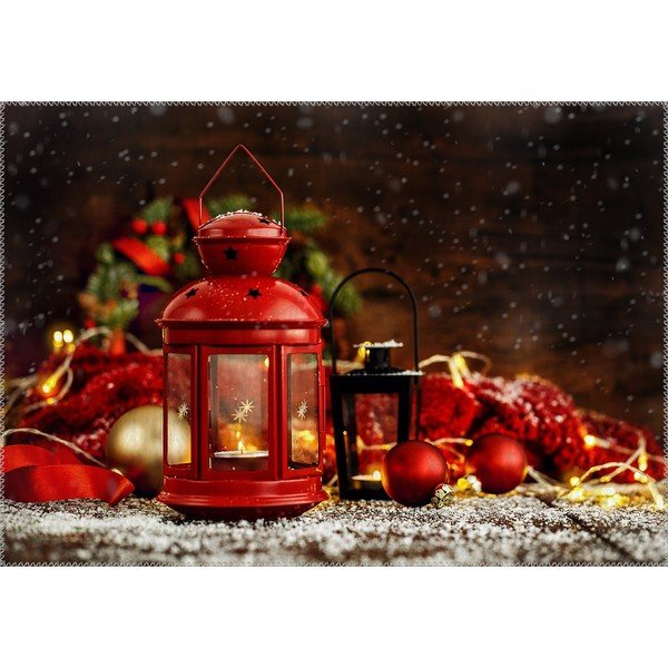 Dywan Vitaus Christmas Period Red Metal Lantern, 50x80 cm