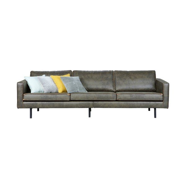 Ciemnozielona sofa z imitacji skóry 277 cm Rodeo – WOOOD-image-3
