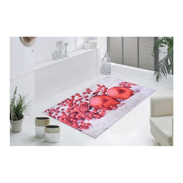 Czerwono-biały dywan Vitaus Berries, 50x80 cm