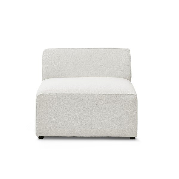 Biały moduł sofy z materiału bouclé (moduł środkowy) Megeve – Bobochic Paris