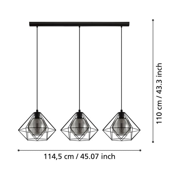 Czarna lampa wisząca ze szklanym kloszem VERNHAM – EGLO-image-2
