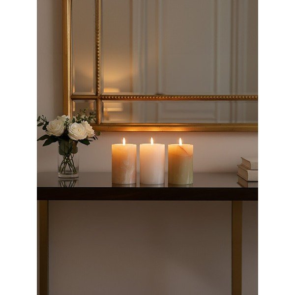 Kamienne świeczniki zestaw na świeczkę typu tealight 3 szt. Oleena – Premier Housewares-image-3