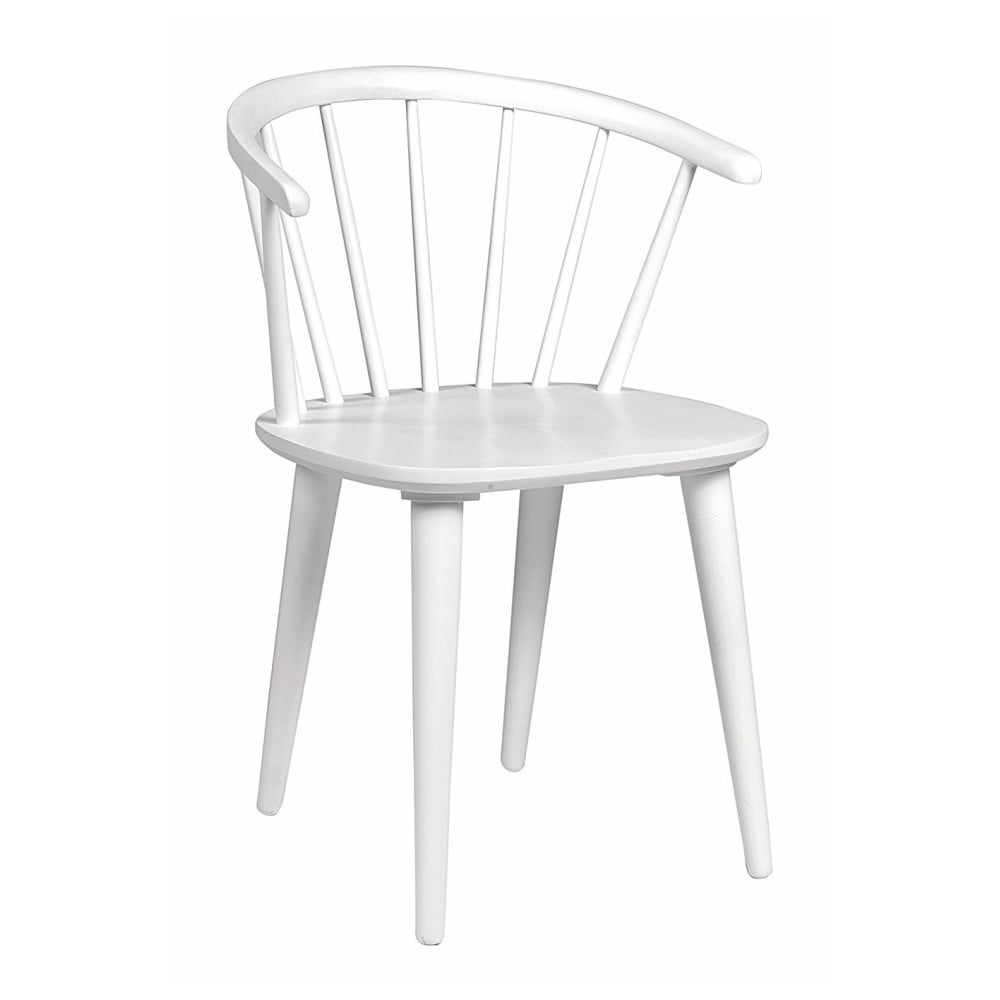 Białe krzesło do jadalni z drewna kauczukowca Rowico Carmen