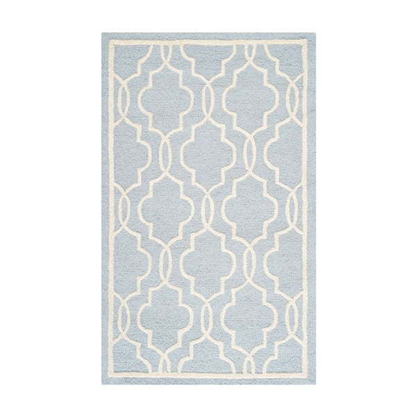 Jasnoniebieski dywan wełniany Safavieh Elle Sky, 91x152 cm