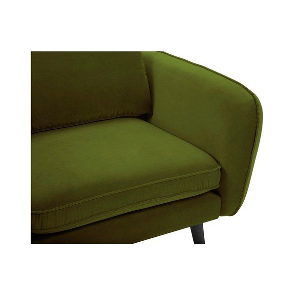 Zielony aksamitny fotel z czarnymi nogami Kooko Home Lento-image-4