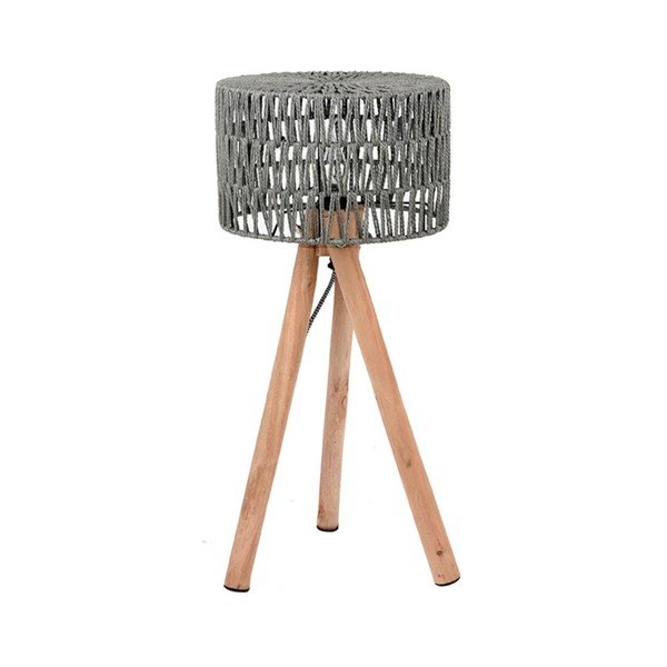 Szara lampa stołowa z drewna mango LABEL51 Stripe-image-1