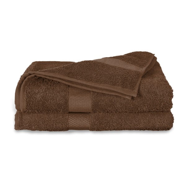 Brązowy ręcznik Twents Damast Kleur, 60x110 cm