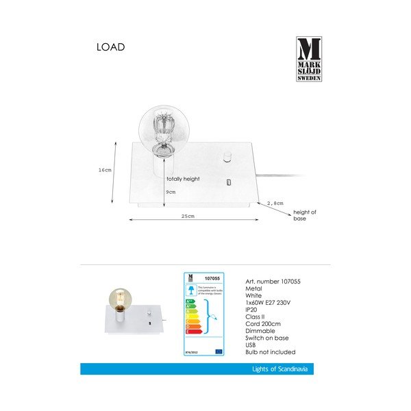 Biała lampa stołowa Markslöjd Load-image-1