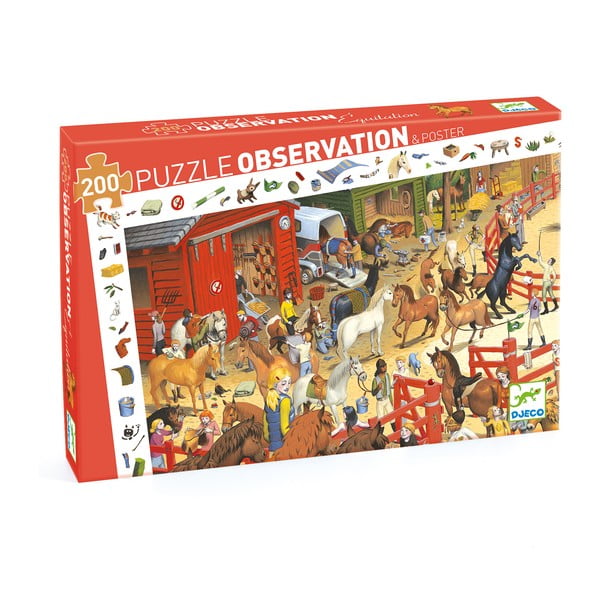 Dziecięce puzzle Djeco Observation Konie