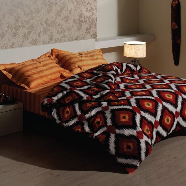 Pościel i prześcieradło Ikat Brown, 200x220 cm