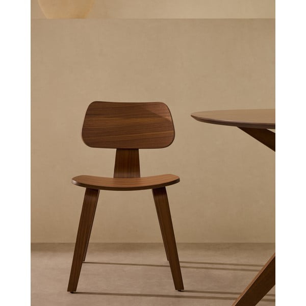 Ciemnobrązowe krzesło w dekorze orzecha Gena – Kave Home-image-1