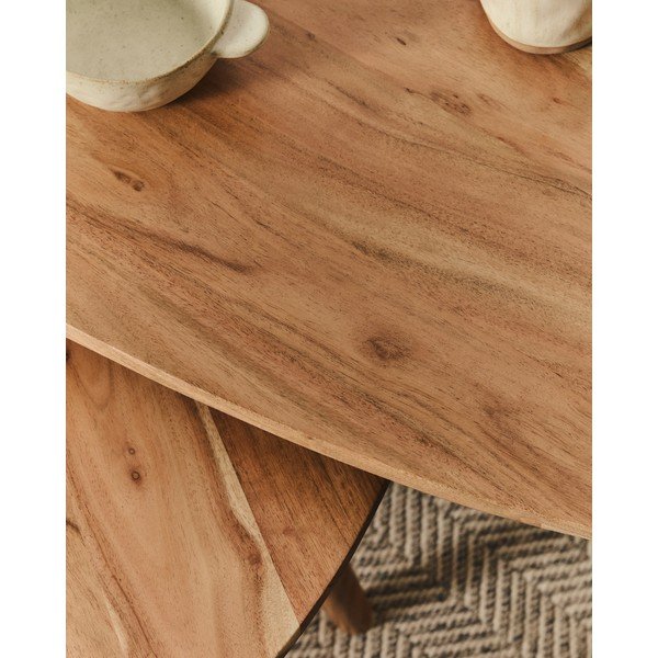 Stoliki z litego drewna akacjowego zestaw 2 szt. 60x61 cm Duvani – Kave Home-image-2