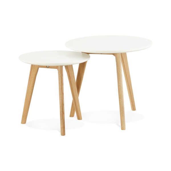 Zestaw 2 stolików z białym blatem Kokoon Espino