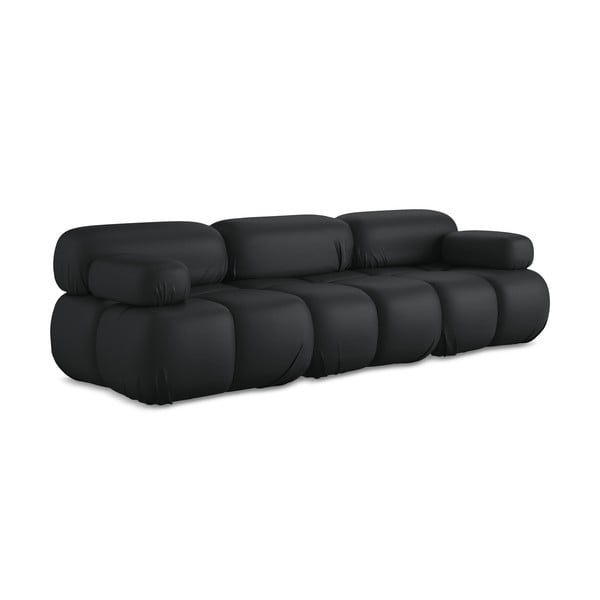 Czarna sofa modułowa z imitacji skóry 285 cm Lokua – Makamii-image-3