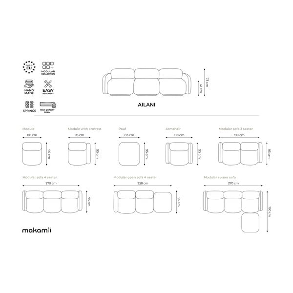 Beżowy podnóżek modułowy z materiału bouclé Ailani – Makamii-image-4