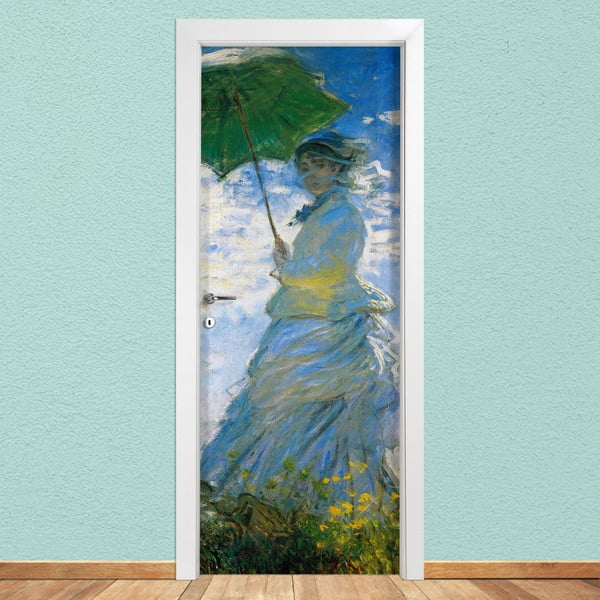 Naklejka na drzwi LineArtistica Donna Con Parasole, 80x215 cm