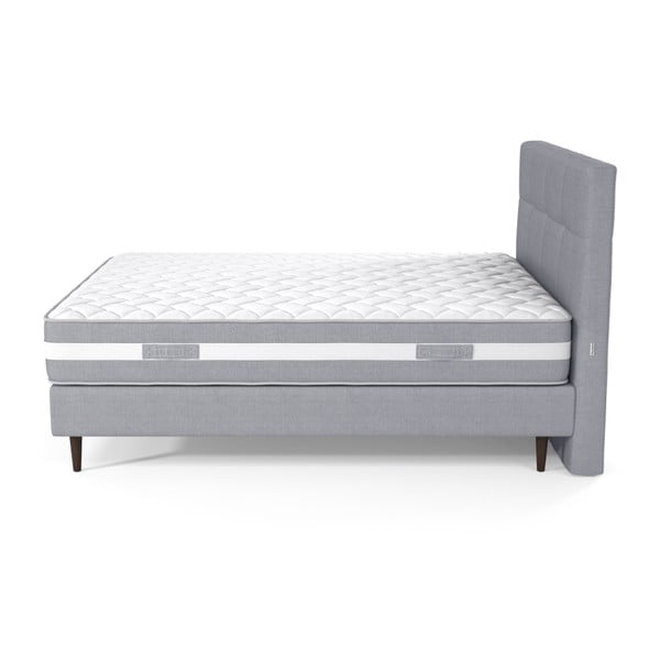Szare łóżko boxspring z zagłówkiem i materacem z pianki Ted Lapidus Maison PÉRIDOT, 160x200 cm-image-2