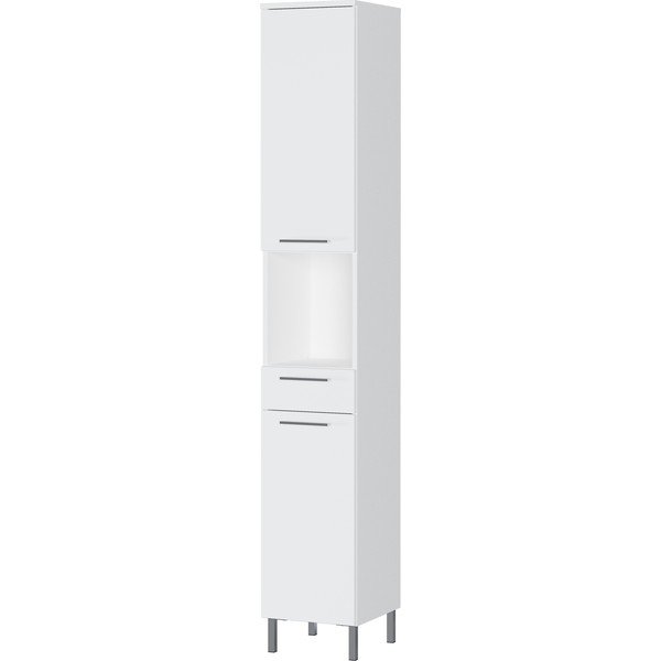 Biała wysoka szafka łazienkowa 30x190 cm Arvada – Germania-image-2
