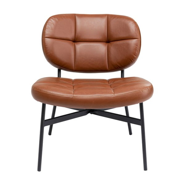 Koniakowy fotel z imitacji skóry Enzo – Kare Design