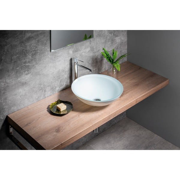 Biała szklana okrągła umywalka ø 42 cm Telica – Sapho-image-2