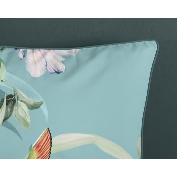 Niebieska pościel jednoosobowa z satyny bawełnianej 140x220 cm Fungi – Descanso-image-3